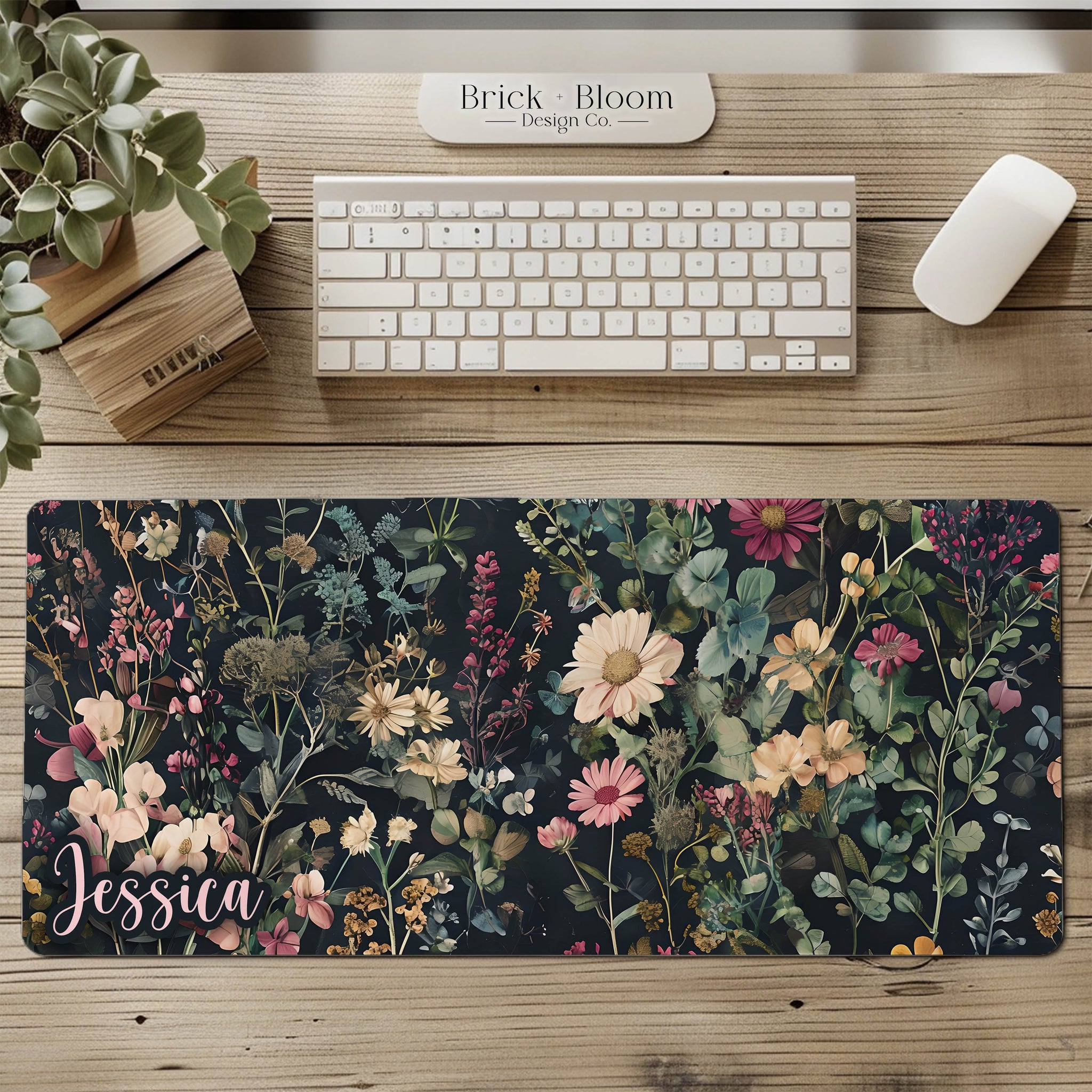 Floral Cottage Desk Mat | Personalized Mouse Pad