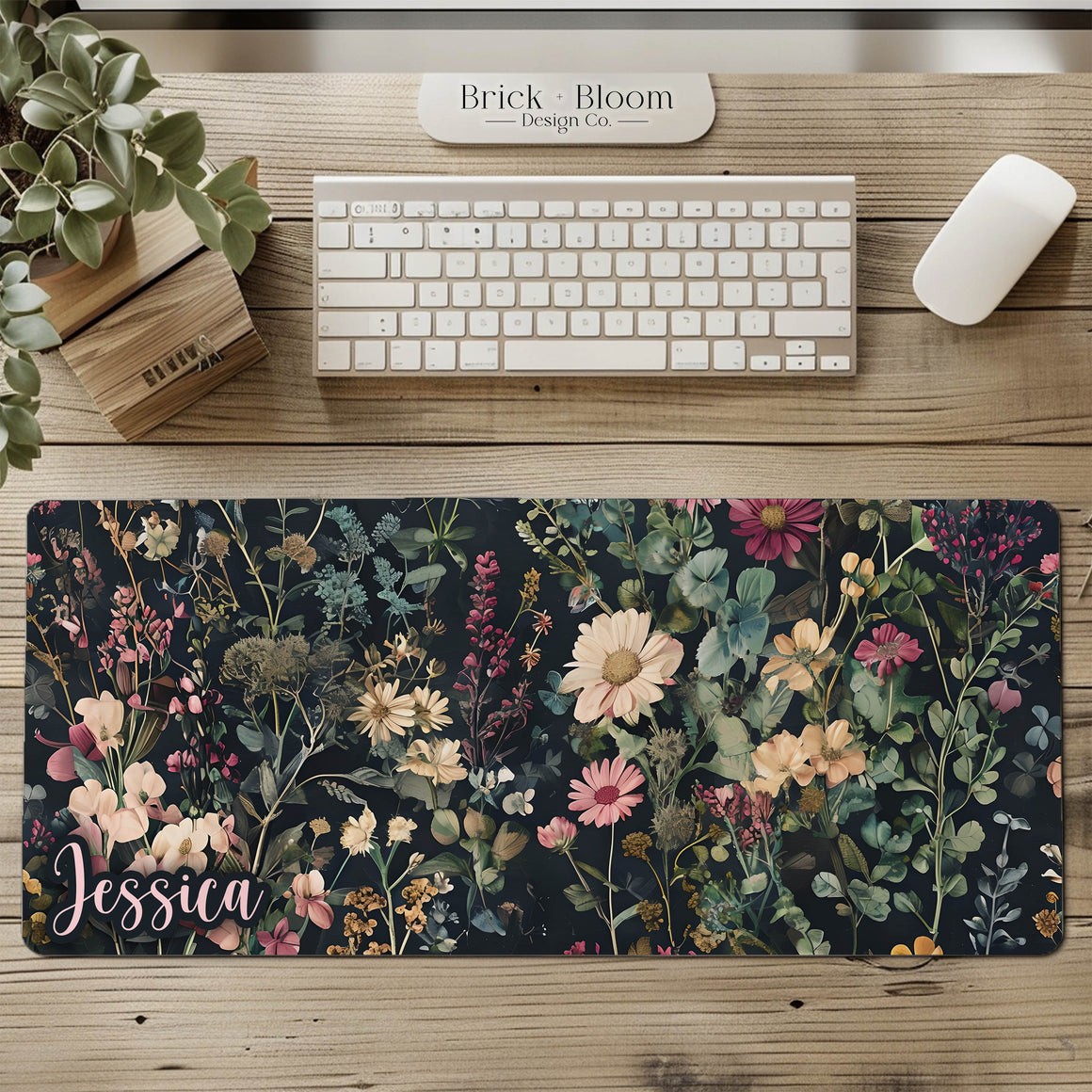 Floral Cottage Desk Mat | Personalized Mouse Pad
