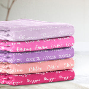 Name Blanket | Script Pretty in Pink