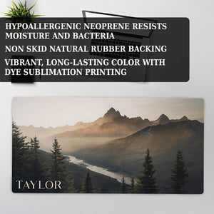 Summit Glow Desk Mat | Personalized Mountain Range Mouse Pad