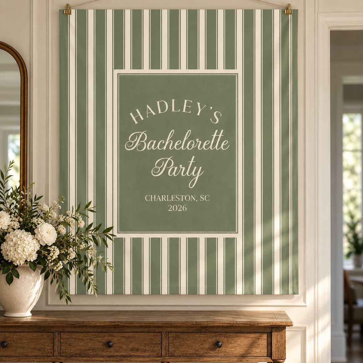 Pinstripe Bachelorette Banner