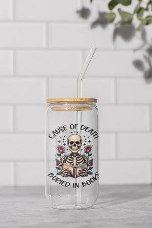 Buried in Books Skeleton Tumbler