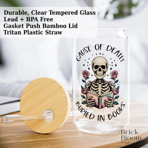 Buried in Books Skeleton Tumbler