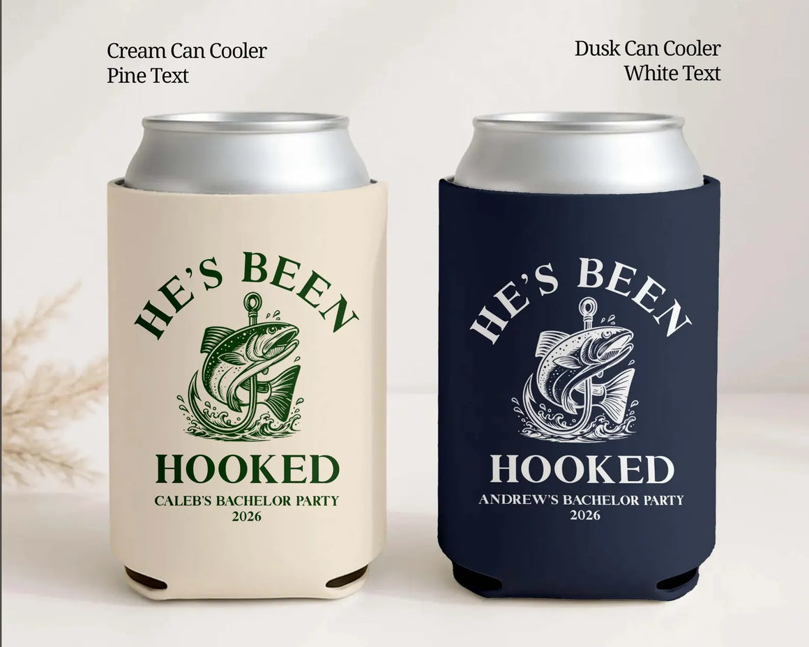 He's Been Hooked Can Cooler