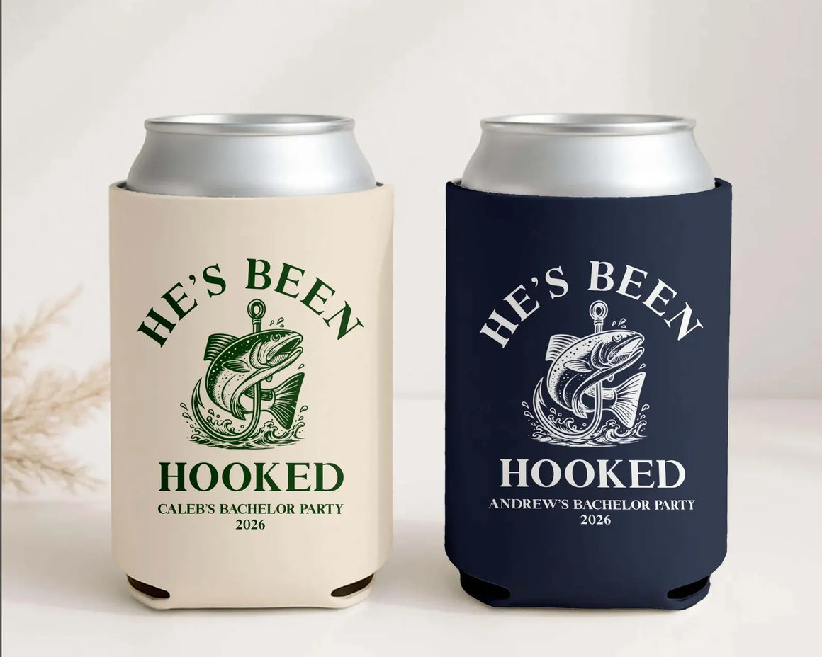 He's Been Hooked Can Cooler