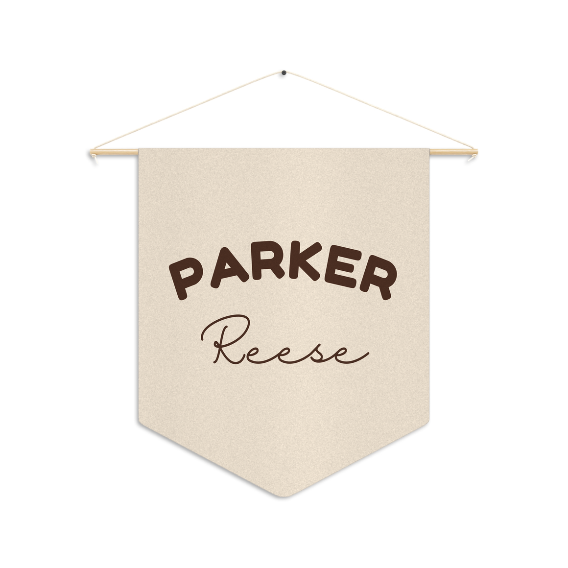 Neutral Name Pennant in Linen / Chocolate with Parker Reese